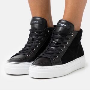 The Kooples Black and White High-Top Sneakers